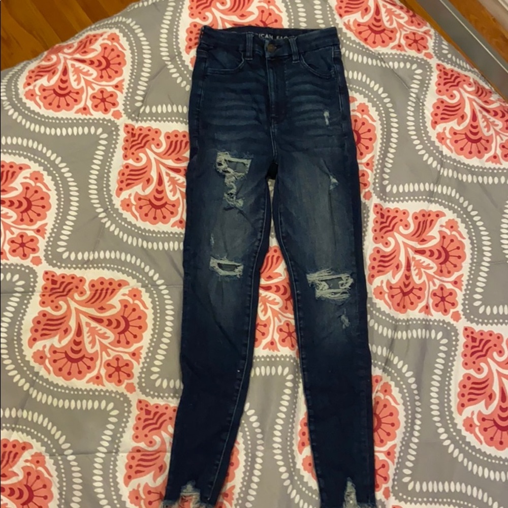 American eagle high rise dark wash jeans